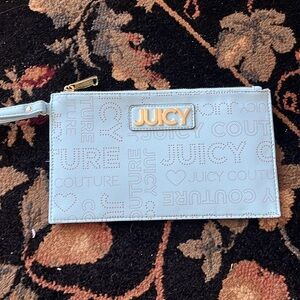 Juicy Couture Light Blue Wristlet Clutch Wallet